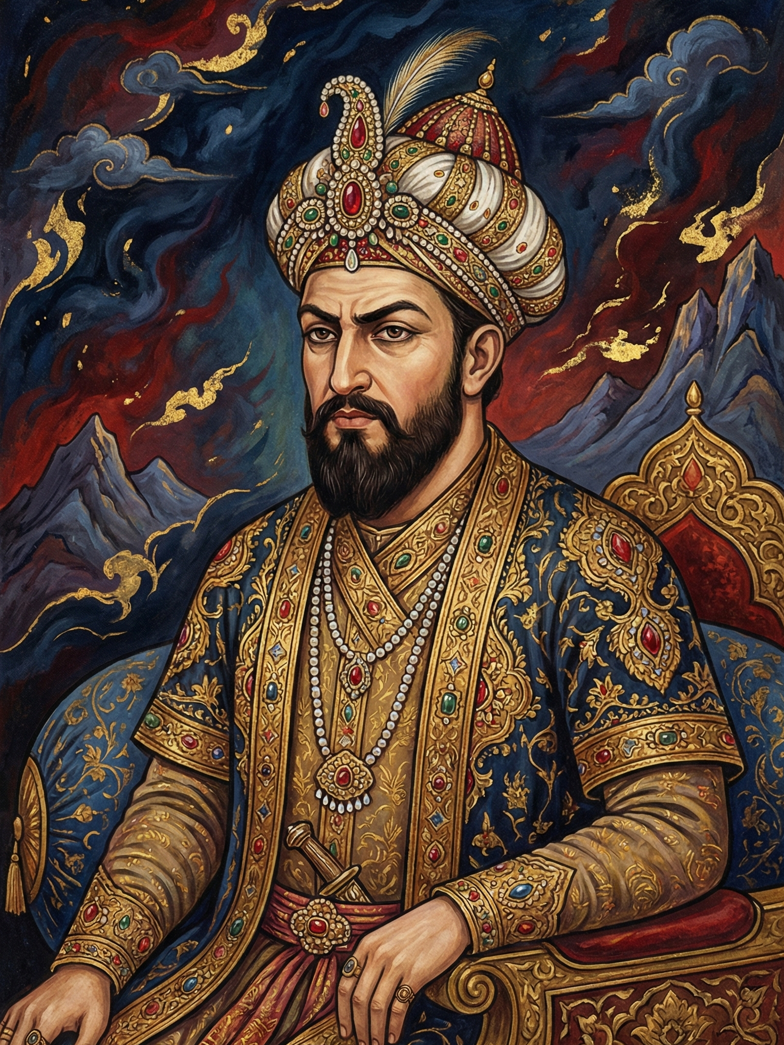 Portrait of Sultan Bahlul Lodi, founder of the Lodi dynasty (1451-1489 CE)
